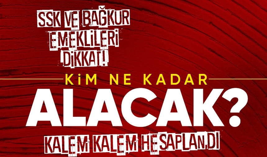 SSK ve Bağ Kur emeklilerinde kim ne kadar alacak İşte kalem kalem