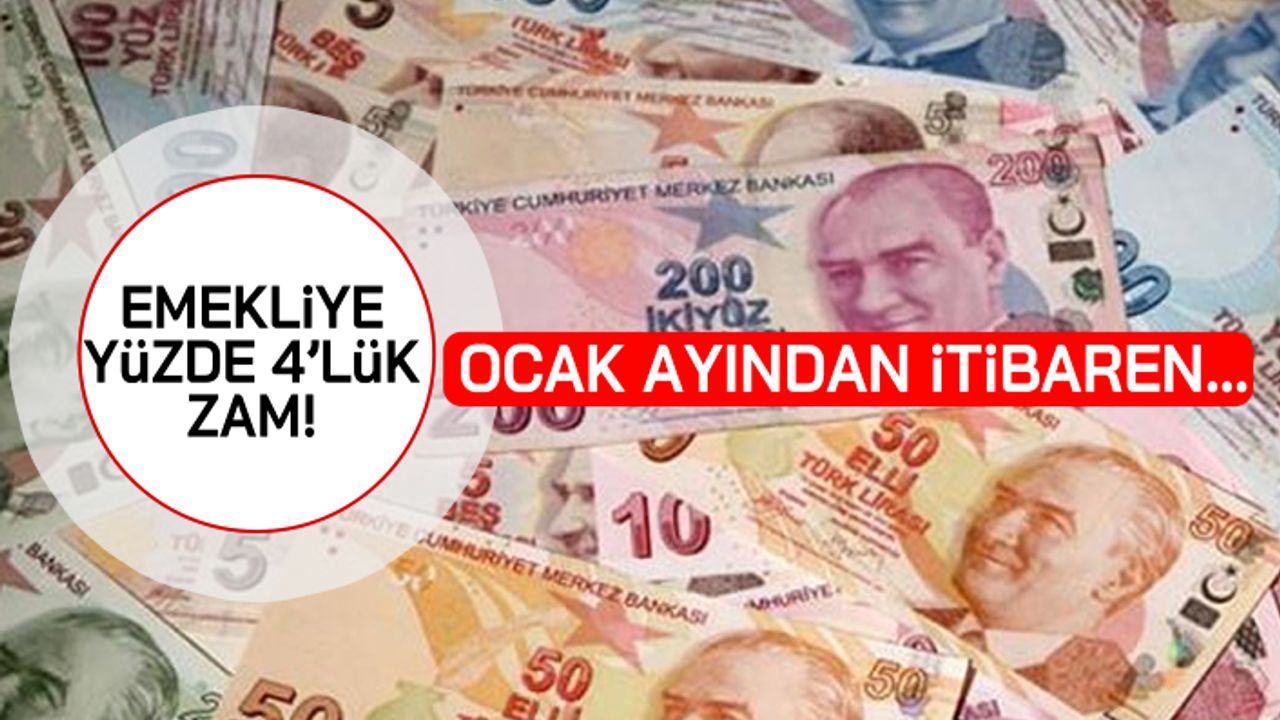 Emekliye yüzde 4'lük zam! Ocak ayından itibaren...