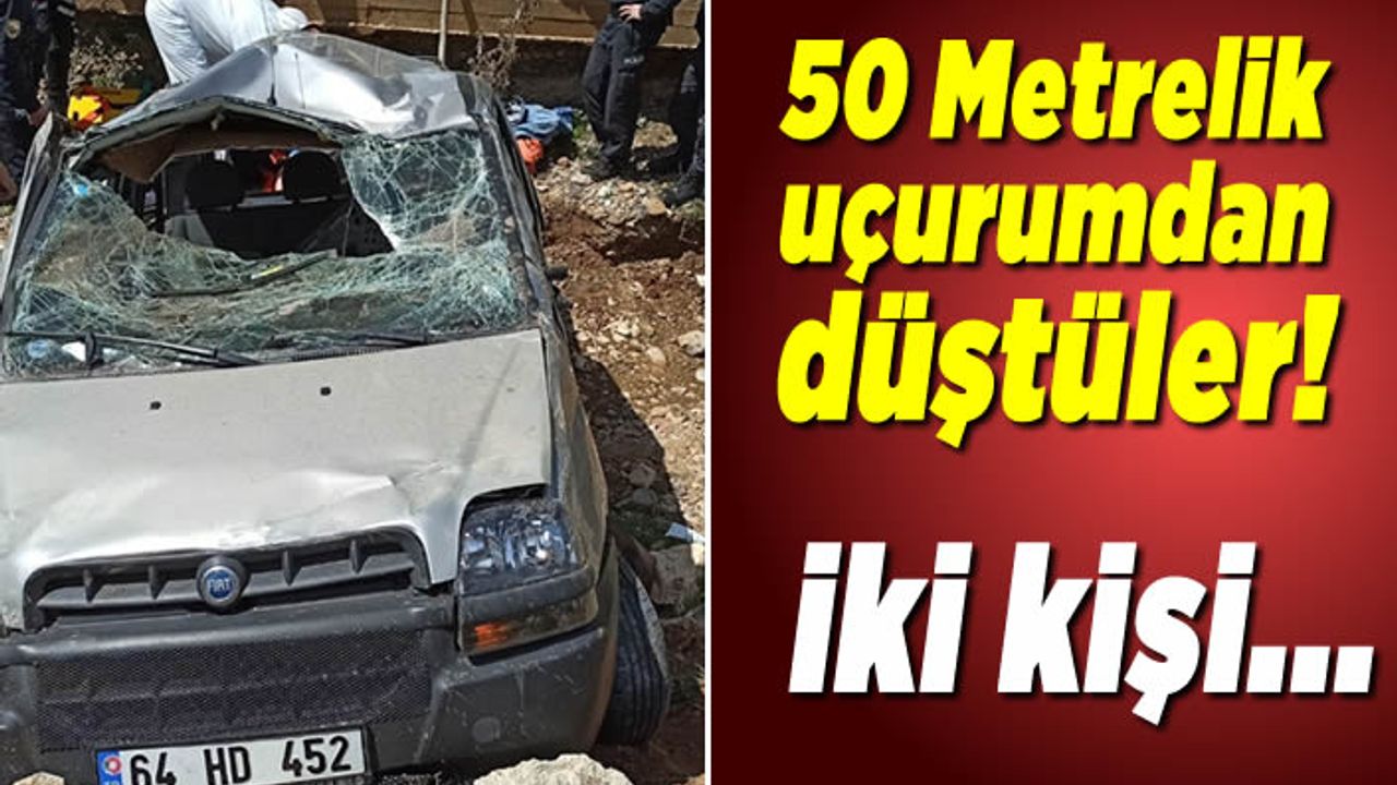 50 metrelik uçuruma düşen otomobildeki çift...