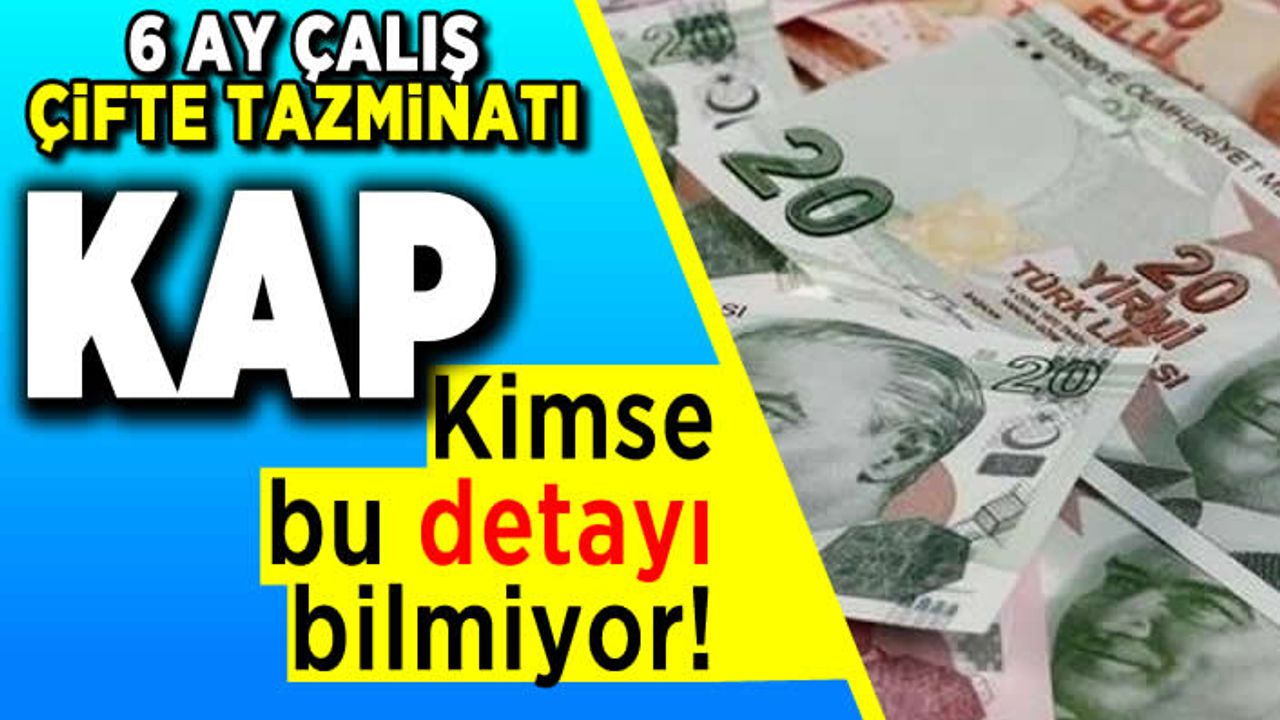 6 Ay çalış çifte tazminatı kap! Kimse bu detayı bilmiyor!
