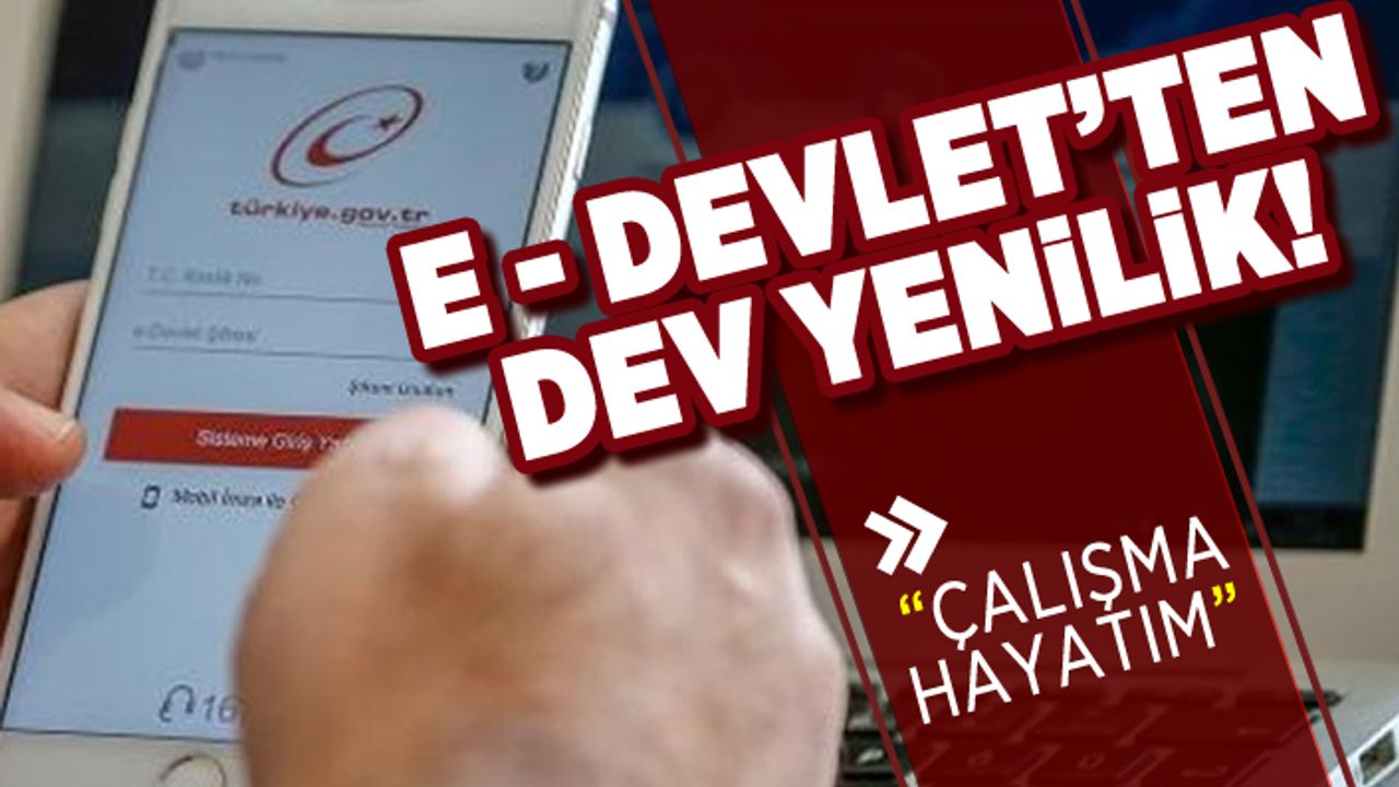 E- Devlet'ten dev yenilik! "Çalışma hayatım"
