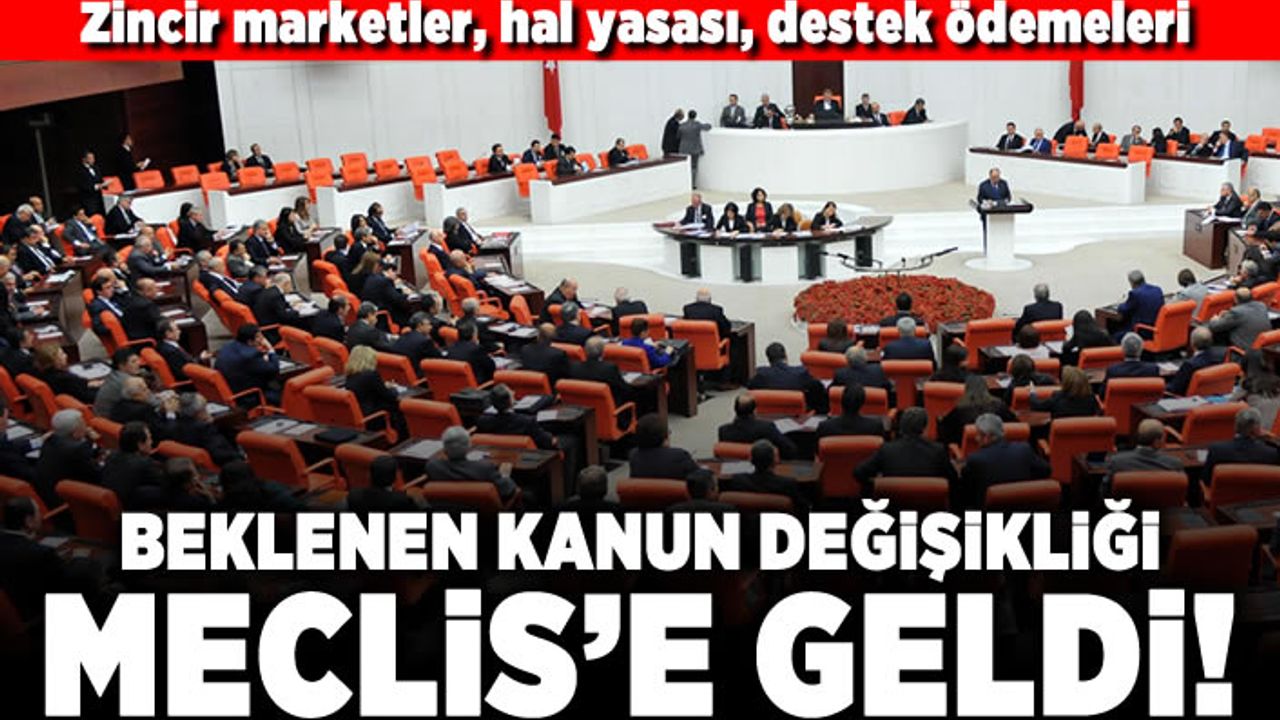 Zincir marketler, hal yasası, destek ödemeleri! Beklenen kanunu değişikliği Meclis'e geldi