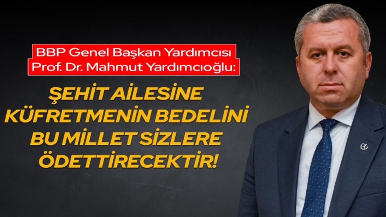 Yardımcıoğlu: Şehit Ailesine Küfretmenin Bedelini Bu Millet Sizlere Ödettirecektir!