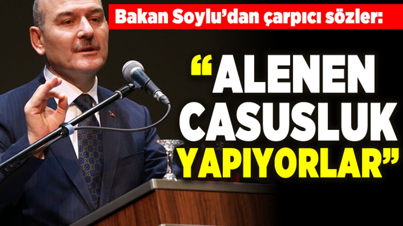 Bakan Soylu'dan çarpıcı sözler: "Alenen casusluk yapıyorlar"