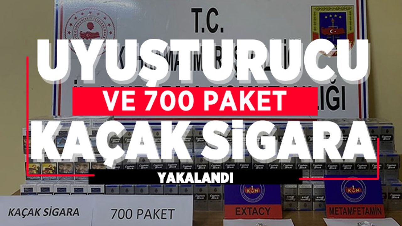 Otomobilde uyuşturucu ve kaçak sigara bulundu