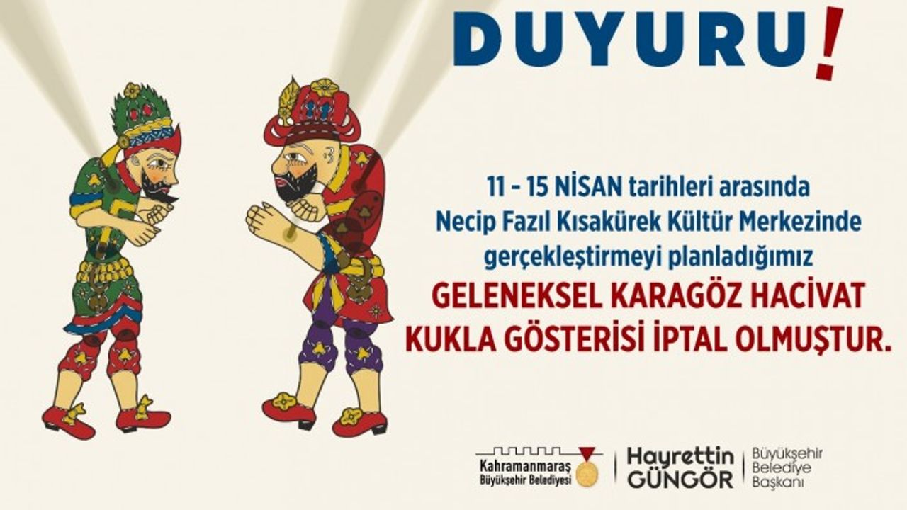 Geleneksel Karagöz – Hacivat Oyunu İptal Edildi