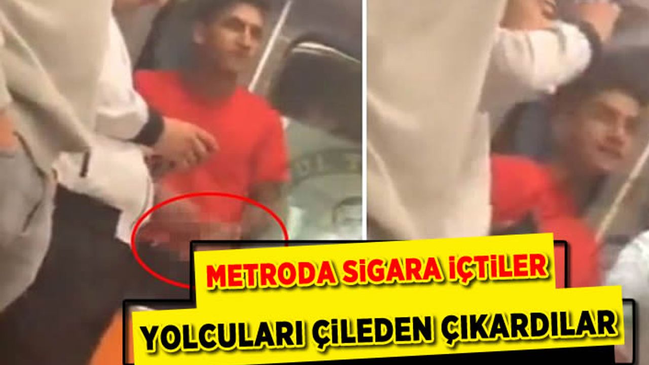 Metroda sigara içen 2 kişinin rahat tavırları diğer yolcuları çileden çıkardı