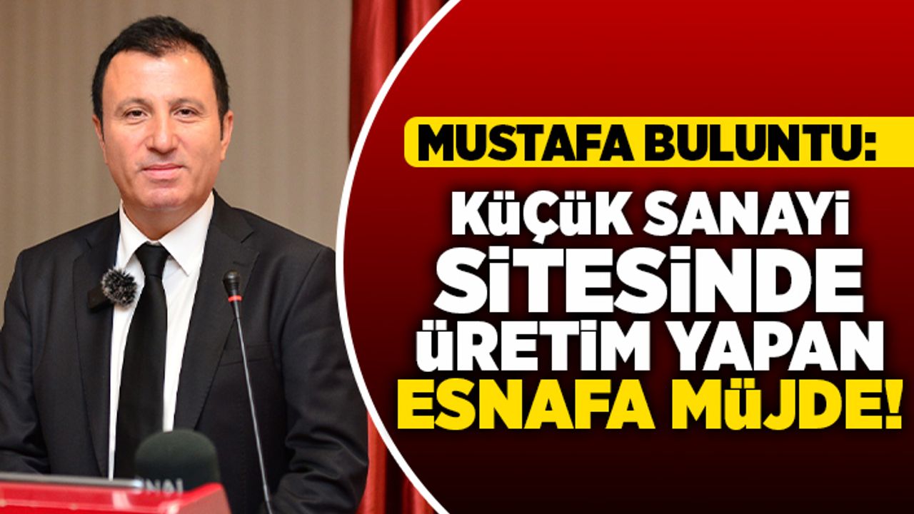 Mustafa Buluntu: Küçük Sanayi Sitesinde üretim yapan esnafa müjde