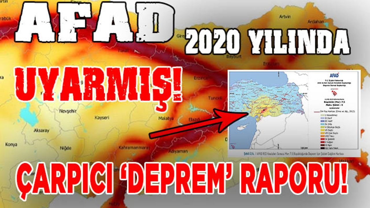 AFAD’ın 2020’deki şok raporu! Kahramanmaraş için bütün riskler tespit edilmiş