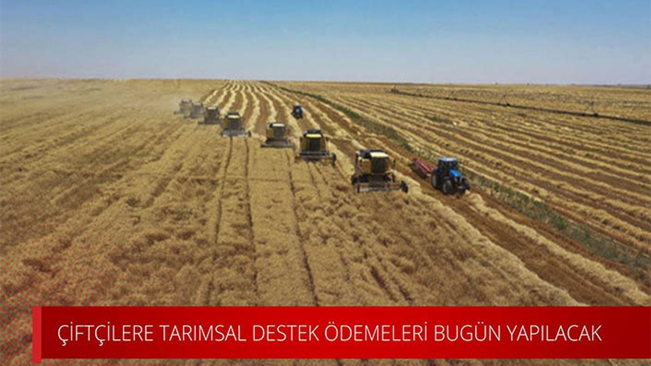 Çiftçilere tarımsal destek ödemeleri bugün yapılacak