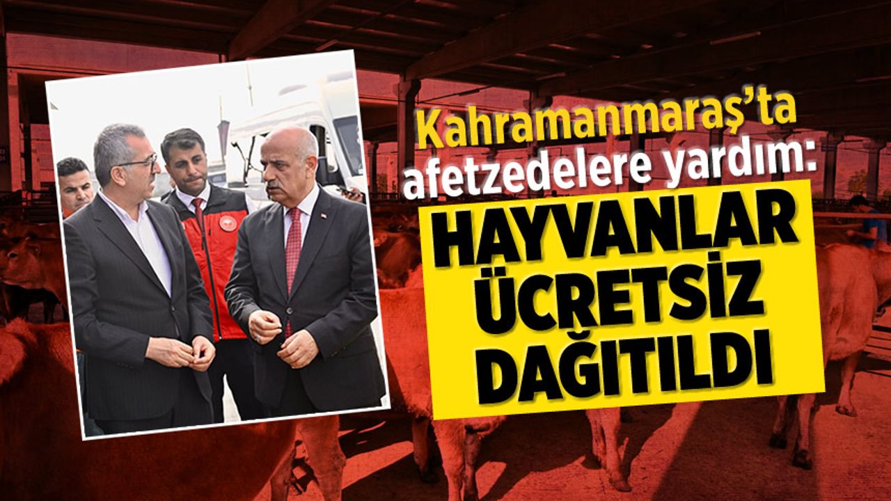 Kahramanmaraş'ta afetzedelere tardım: Hayvanlar ücretsiz dağıtıldı