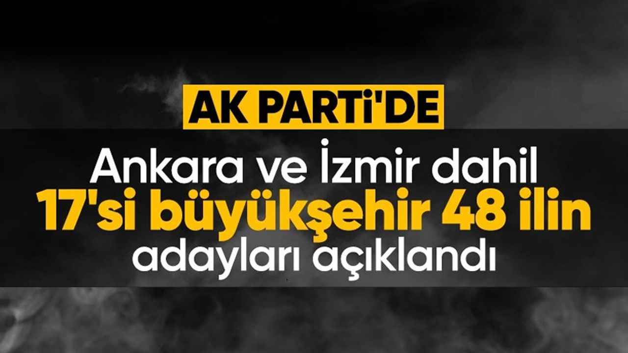 AK Parti'nin büyükşehir ve il adayları belli oldu! Tam liste burada