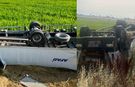 Kahramanmaraş’tan yola çıkan AFAD tırı devrildi! Beyaz eşyalar yola saçıldı