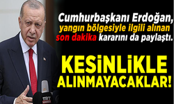 Cumhurbaşkanı Erdoğan, yangın bölgesiyle ilgili alınan kararı açıkladı
