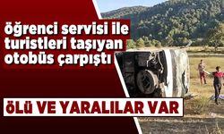 Öğrenci servi ile turistleri taşıyan otobüs çarpıştı! Ölü ve yaralılar var