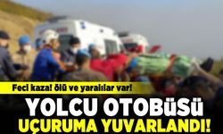 Feci kaza! Ölü ve yaralılar var1 Yolcu otobüsü uçuruma yuvarlandı!