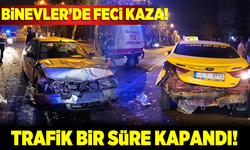 Binevler'de feci kaza! Trafik bir süre kapandı!