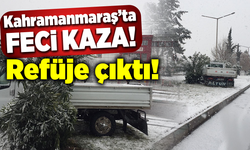 Kahramanmarşa’ta üç ağaca çarptıktan sonra refüje çıktı!