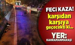 Karşıdan karşıya geçmek istiyordu ki, motor çarptı!