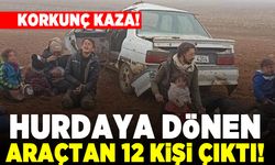 Korkunç kaza! Hurdaya dönen araçtan 12 kişi çıktı!