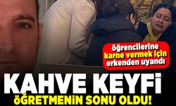 Öğrencilerine karne vermek için erkenden uyandı! Kahve keyfi öğretmenin sonu oldu!