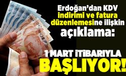 Erdoğan'dan KDV indirimi ve fatura düzenlemesine ilişkin açıklama