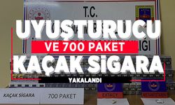 Otomobilde uyuşturucu ve kaçak sigara bulundu