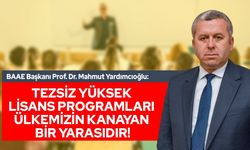 Yardımcıoğlu: Tezsiz Yüksek Lisans Programları Ülkemizin Kanayan Bir Yarasıdır!