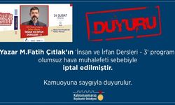Yazar Çıtlak Konferansı İleri Bir Tarihe Ertelendi