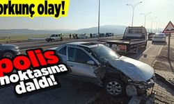Otomobiliyle polis noktasına daldı: 1’i polis 3 yaralı