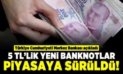 Türkiye Cumhuriyeti Merkez Bankası açıkladı! 5 TL'lik yeni banknotlar piyasaya sürüldü!