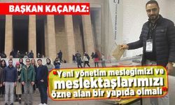 Başkan kaçamaz: "Yeni yönetim mesleğimizi ve meslektaşlarımızı özne alan bir yapıda olmalı"