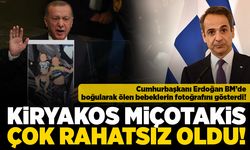 Cumhurbaşkanı Erdoğan BM'de boğularak ölen bebeklerin fotoğraflarını gösterdi! Kiryakos Miçotakis çok rahatsız oldu!