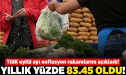 TÜİK eylül ayı enflasyon rakamları açıkladı! Yıllık yüzde 83.45  oldu!