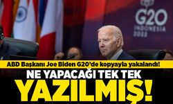 ABD başkanı Joe Biden G20'de kopyayla yakalandı! Ne yapacağı tek tek yazılmış!