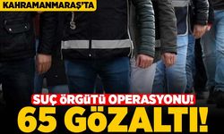 Kahramanmaraş'ta suç örgütüne operasyon! 65 gözaltı!