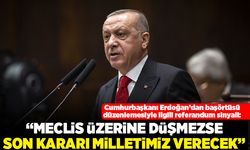 Cumhurbaşkanı Erdoğan'dan başörtüsü düzenlemesiyle ilgili referandum sinyali: "Meclis üzerine düşmezse son kararı milletimiz verecek"