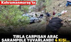 Kahramanmaraş'ta tırla çarpışan araç şarampole yuvarlandı! 4 kişi...