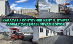 Karacasu konteyner kent 5. etapta asfalt çalışması devam ediyor