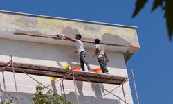 Kahramanmaraş'ta inşaat işçilerinin tehlikeli çalışması kamerada