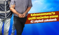 Kahramanmaraş'ta çeşitli suçlardan aranan 42 şüpheli yakalandı