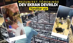 Şişli'deki konser salonunda bulunan dev ekran insanların üzerine devrildi