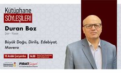 Kütüphane söyleşileri’nin bu haftaki konuğu şair duran boz