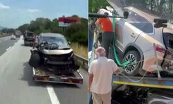 Sakarya’da Togg Yüklü Tır Kaza Yaptı: Dört Sıfır Araç Hasar Gördü