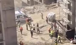 Kahramanmaraş'ta inşatta korkunç kaza: işçi iskeleden düştü
