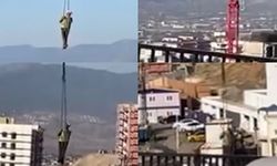 Kahramanmaraş'ta vinçle "eğlence": İşçilerden tehlikeli şov