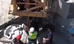 Kahramanmaraş’ta 30 Metrelik Kule Vinçte Bayılan İşçi İtfaiye Tarafından Kurtarıldı