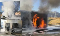 Kahramanmaraş'ta TIR'ı alevler sardı