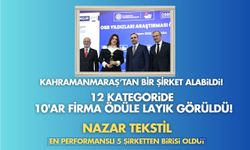 Nazar Tekstil’e OSB Yıldızları Töreninde Büyük Onur: Kahramanmaraş’tan Ödül Alan Tek Firma Oldu
