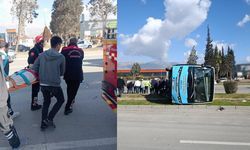 Kahramanmaraş'ta halk otobüsü kaza yaptı: 13 yolcu yaralandı